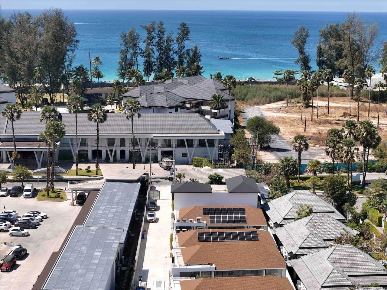 Bangtao Beach and the sea from above, steps from Villa Belplaya