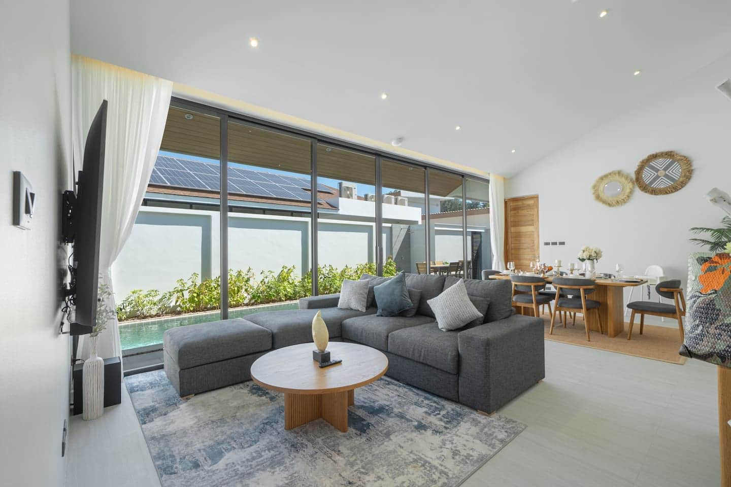 Lounge corner with TV at Villa Belplaya