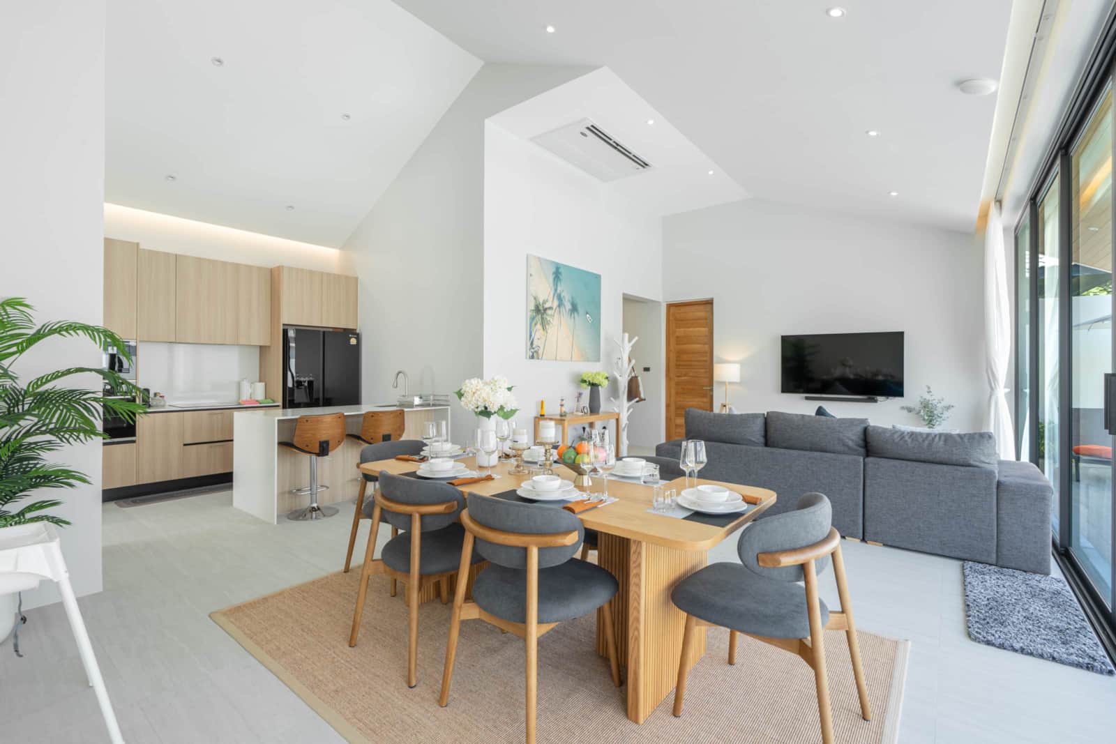 Open-plan living and dining at one of the Belcasa homes